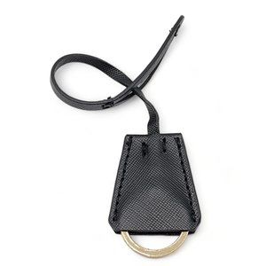 Prada black saffiano leather keyring